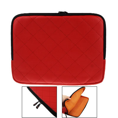 Soft Sleeve Case Zipper Bag with Orange Color for 10.2 inch Laptop (Red)